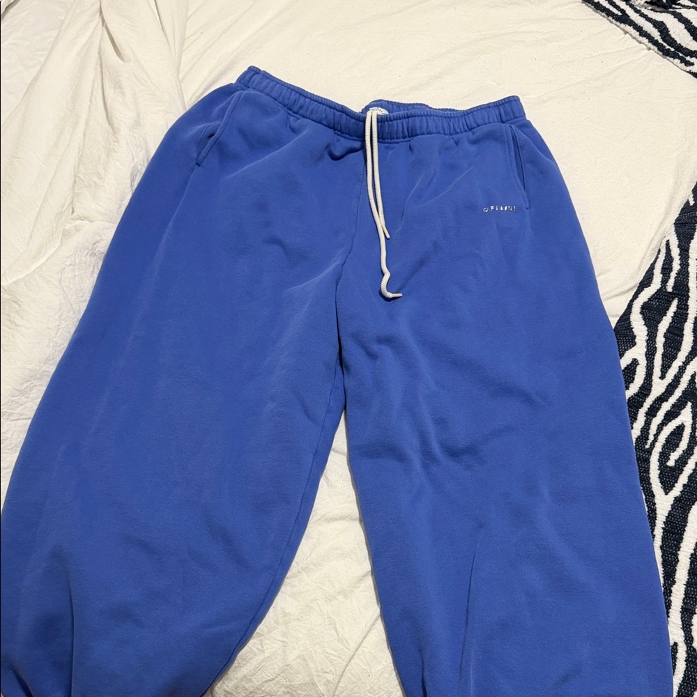 aerie Royal Blue Fleece Joggers with Drawstring Waist